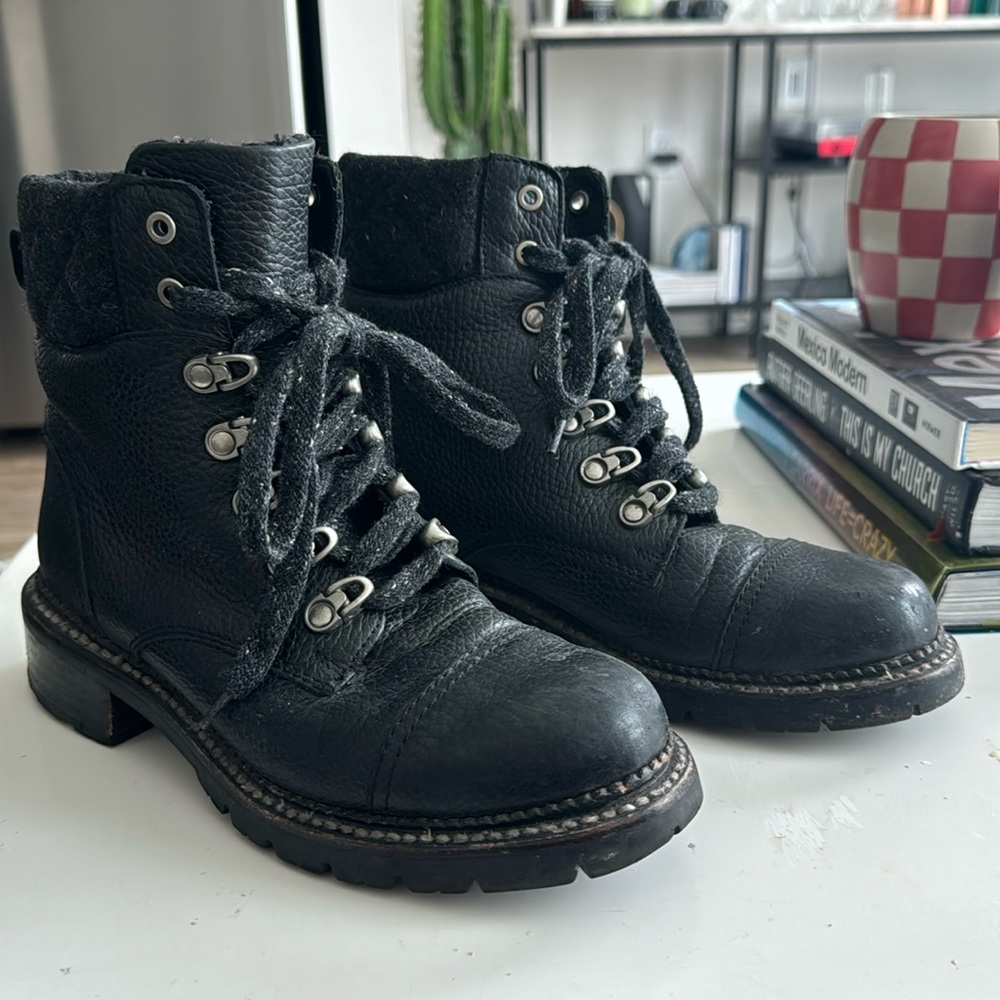 Frye | Black Quilted Combat Boot